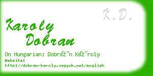 karoly dobran business card